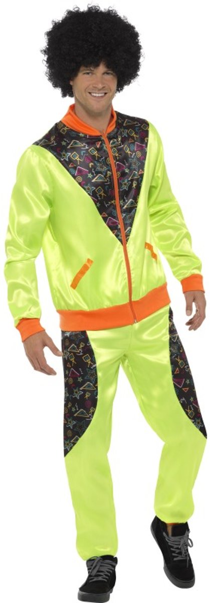 Foute Party Retro Trainingspak Neon |maat M